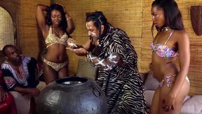 Two ebony ladies providing nuru massage