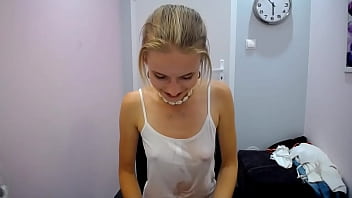 Nicole Sagee webcam show in wet white top (2019-08-16)
