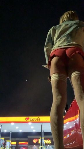 7 Mins of Ass, Long Sexy Legs, Thigh-highs, Loves Truck Stop
