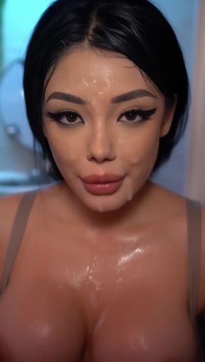 facial, a trashy Taiwanese sex-worker, video created by AI