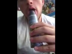 Skinny Amateur Hunk Sucks Cock