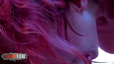 Spanish redhead Justine fucked in her pussy and anus