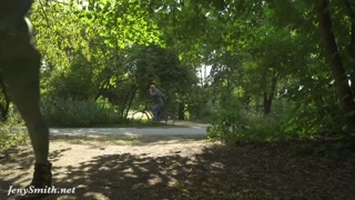 Invisible nakedness in the city. Body Art with public nude by Jeny Smith