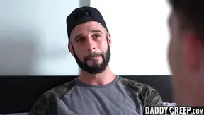 Tattooed Stepdad Gives Hot Raw Rim Job to Twink Stepson – 18+