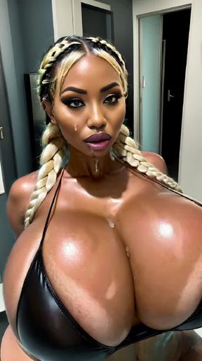 titty drop, Jumping up and down, Huge boobs, video created by AI