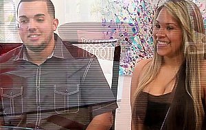 Horny Latina makes swingers get horny too and start fucking her in the red room for a Tv Show