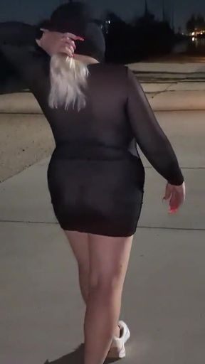 Thick BBW wife strips in public park and role play with hus! BadBlondieMonroe   Clip 1