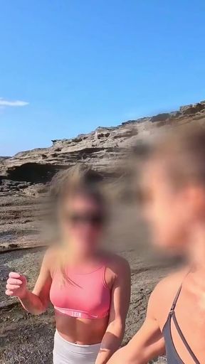 BEACH DICKFLASH FOR TWO GIRLS:my friend Fede goes to the beach with a friend of hers and arranges a spicy encounter&hellip;   Clip 3
