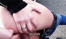 Craving blonde filled with dick from behind