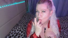 A beautiful busty mature blonde looks out into the world with her wet, wide-open cunt...