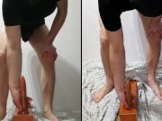 Cheating crossdress sissy husband is begging for cock in dildo gangbang with BBC BWC