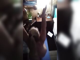 Sexy BBW Does Some Naked Yoga Then Jacks Off!