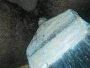 Arab teen with paint brush