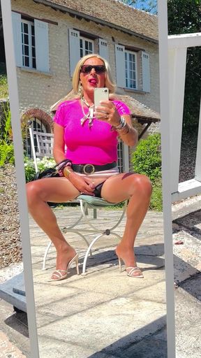 Outdoor pink sissy cock