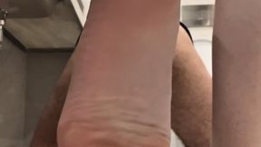 Extreme Rear Ball Kicking with House Slippers - Slave in Doggy, Total Power