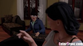 Bully inserts bbc into wet shemale pussy