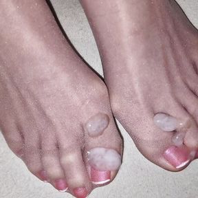 Cum on pearl france toenails nylon