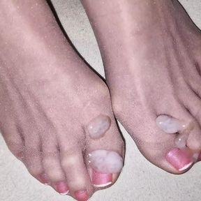 Cum on pearl france toenails nylon