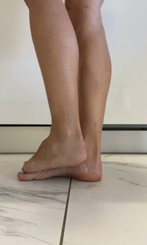 Playing with my feet while i cook dinner