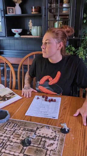 Woman playing board game