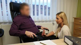 Blonde Czech girl fucks the loan agent after scratching his car