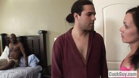 ”Claudia Atkins let her cuckold hubby to join to suck a black cock”