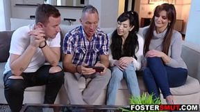 stepdad bangs stepdaughter and stepson with horny&#x1F975; wife