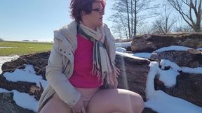 Massaged my cunt outdoors