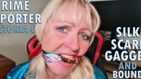 CRIME REPORTER VICTORIA C SILK SCARF GAGGED AND BOUND WMV 1080