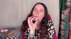 Miss Ffw Smokes in a Summery Dress