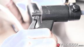 ”Japanese deviant Yoshi Kawasaki drinks his own pee after using a shaft pump”