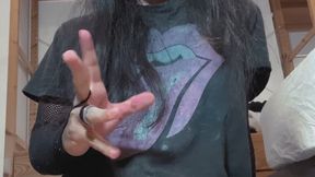 Goth Girl Jerks Her Cock