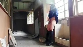 Crossdresser Exhibitionism - In Abandoned School