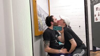 Real couple gets wild in Berlin fitting room big cock down her throat