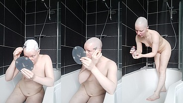 Full head shave & shower
