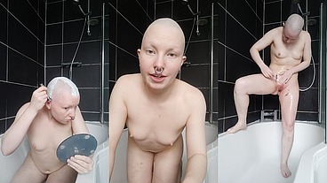 Full head shave & shower