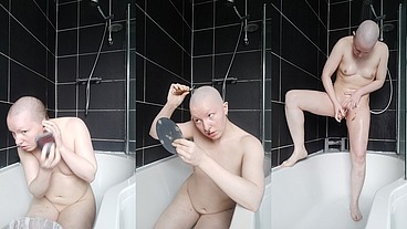 Full head shave & shower