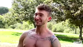 Muscle Hunk Jake With A Beautiful Smile On His Face And A Big Cock In His Ass