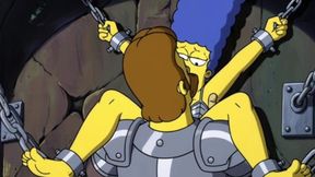 Slut in Chains Takes His Cum. Erotic Fantasy. Cartoon Parody of the Simpsons