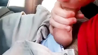 Blonde boy sucks daddy in the car 4