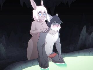 Busty cartoon babe is giving a titjob to a guy this honey likes more than her partner