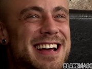 Tattooed jock tugging and stroking his fat cock all alone