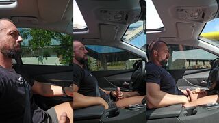 Watch this hot Latino driver get kinky with his pretty boy passenger in public