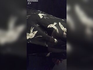 TS Karenbabes shows her designer twat at a bus stop