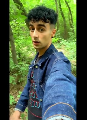 Solo Jerk off in Blue Jeans Jacket Outdoor