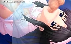Deep throated hentai nurse gets mouth cum filled