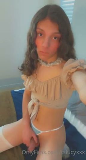 Teen blue thong mast