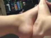 Twink gives amazing foot job (only fans thustin69)