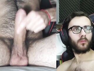 Look at that face of enjoyment! Argentinian homosexual chap masturbating and ejaculating a big load...