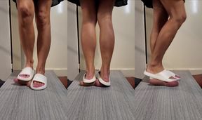 Barbie cock and Ball trample with white slippers No.41